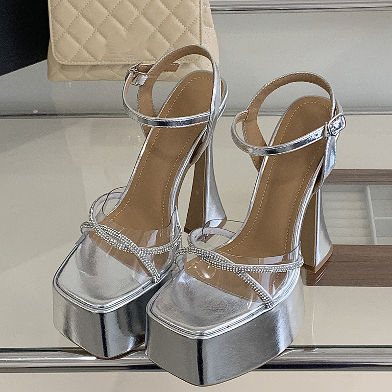 Street Fashion Women - Eilyken New Summer Square Toe Crystal