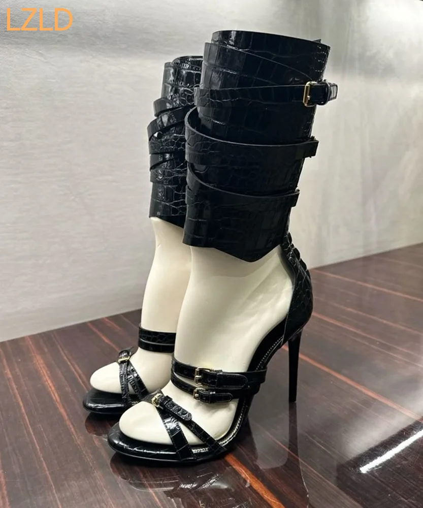 Street Fashion Women - Black Sexy Catwalk Women Sandals 2025