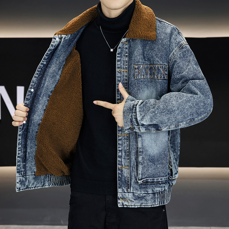 Street Fashion Jeans Men - 2026 Autumn Winter Sherpa Fleece Liner