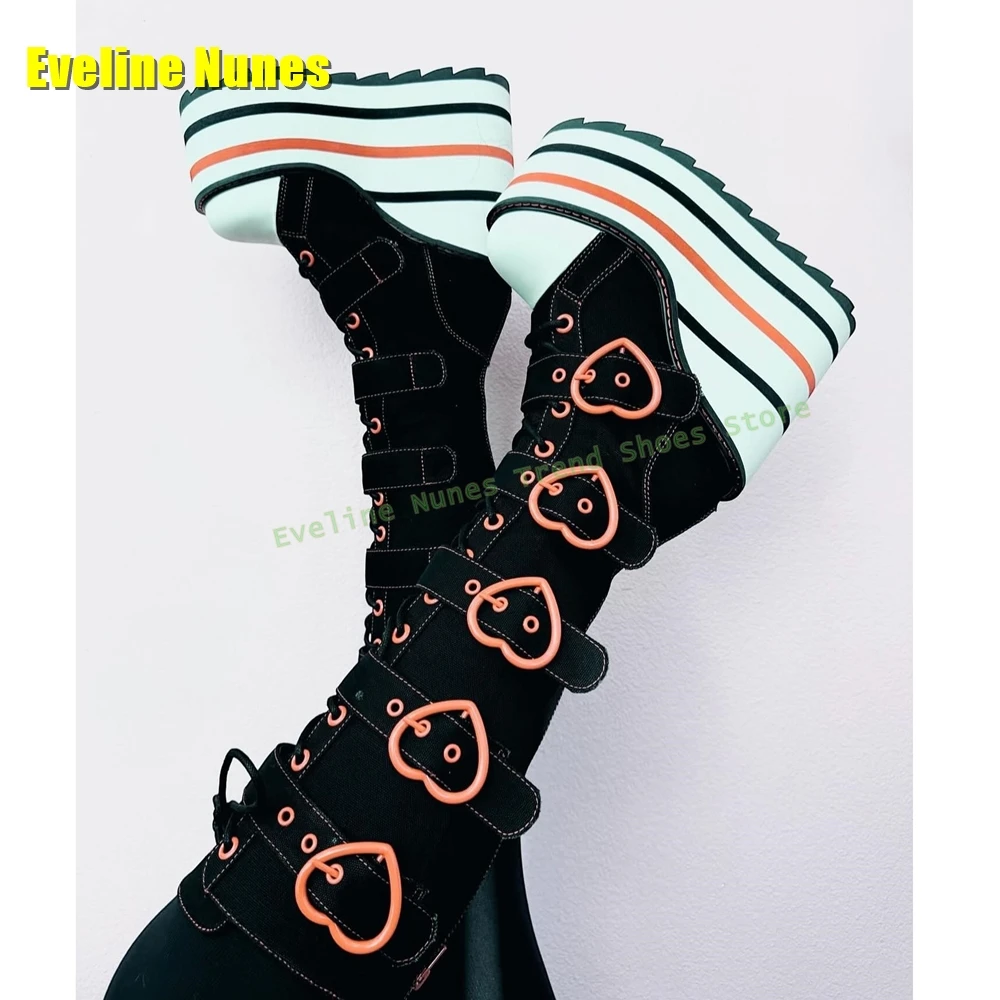 Heart Shaped Buckle Platform B - Street Fashion Y2K ulasan dan harga
