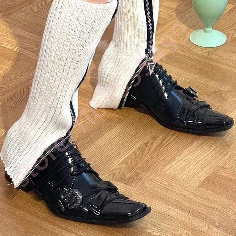 Black Pointed Toe Women's Thic - Street Fashion Y2K ulasan dan harga