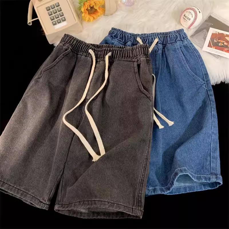 Baggy Jeans Shorts for Men Cas - Street Fashion Jeans Men ulasan dan harga