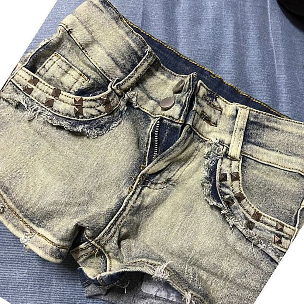 Retroy2K American Rivet Shorts - Street Fashion Y2K ulasan dan harga