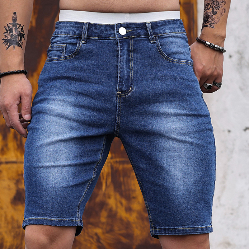 2026 Mens Stretch Denim Shorts - Street Fashion Jeans Men ulasan dan harga