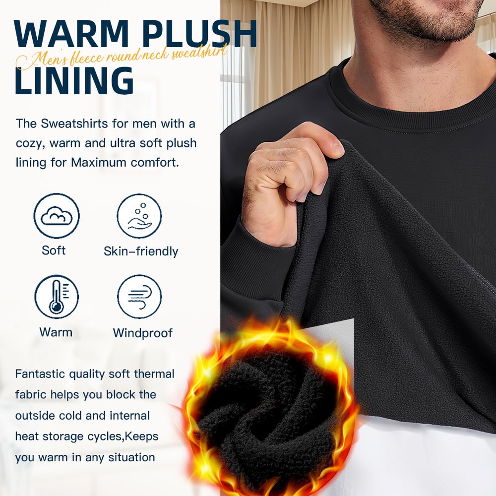 Men's Black Crew Neck Pullover - Street Fashion Osaka ulasan dan harga