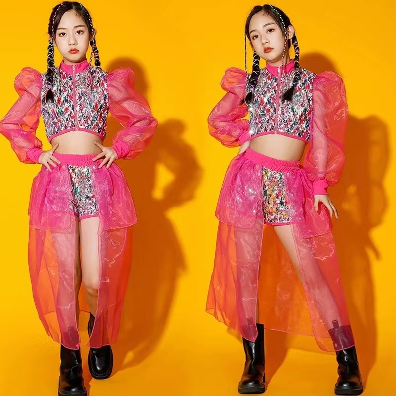 Girls' Jazz Dance Costume Sequ - Street Fashion Online ulasan dan harga