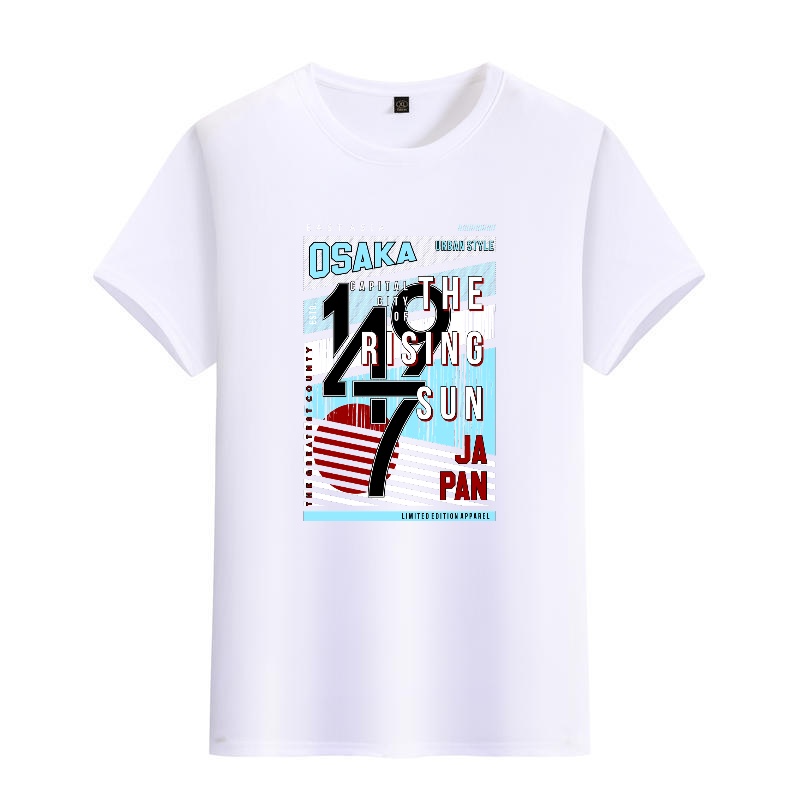 Men's Black Round-Neck Short-S - Street Fashion Osaka ulasan dan harga