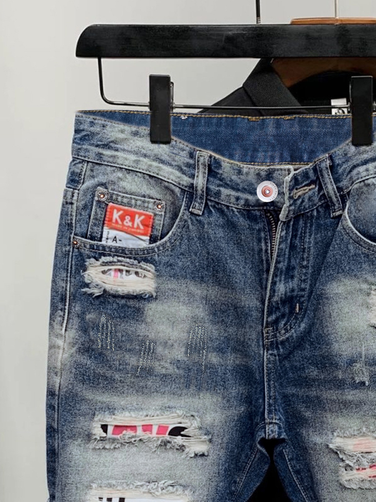 2026 Summer Ripped Straight Me - Street Fashion Jeans Men ulasan dan harga