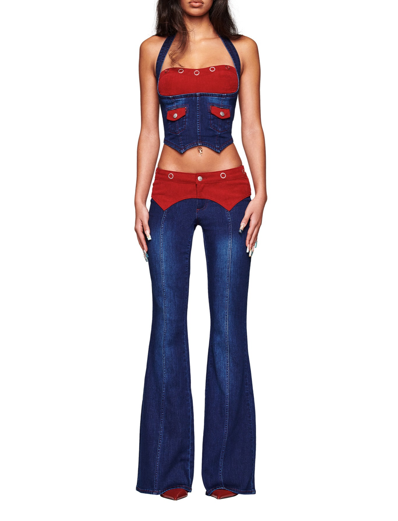 Women's Stylish Patchwork Deni - Street Fashion Jeans Men ulasan dan harga
