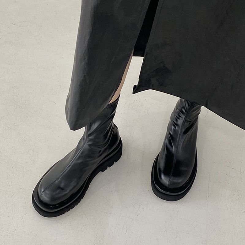 Chunky Heel Women Elastic Shor - Street Fashion Winter 2025 ulasan dan harga
