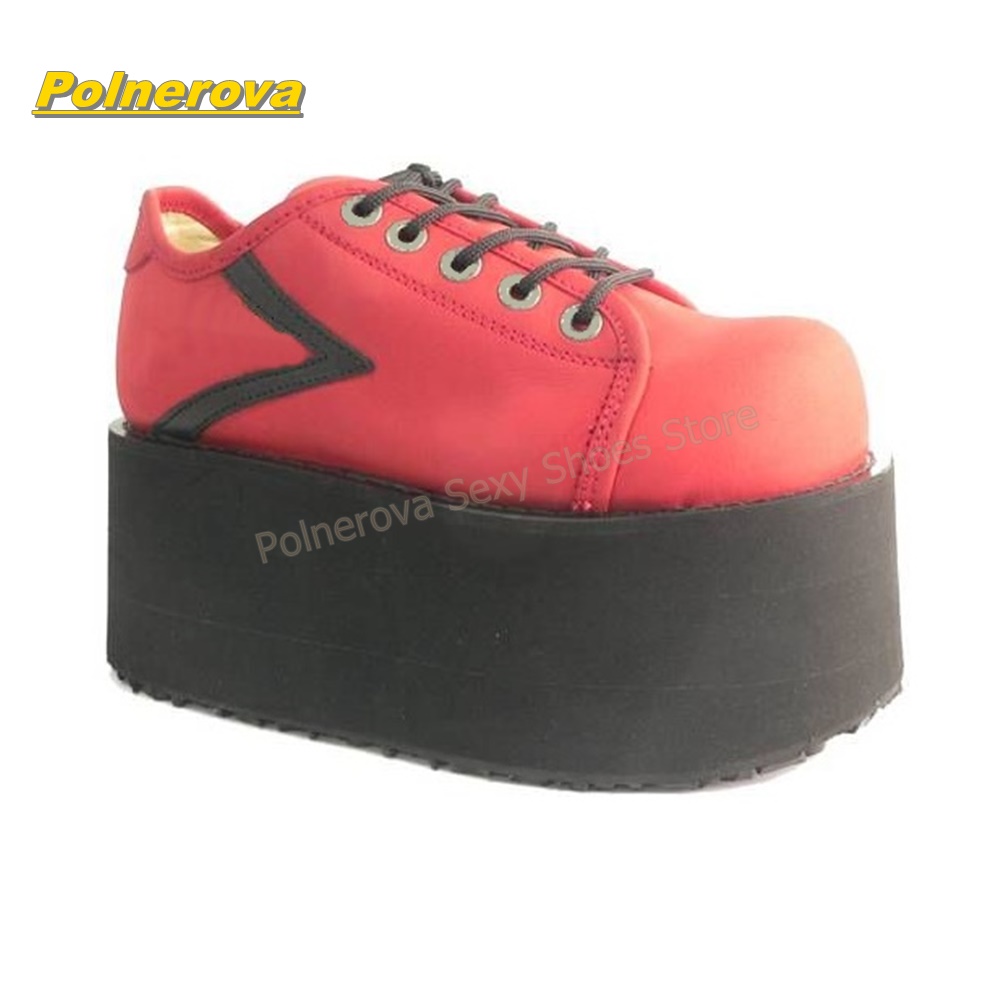 Hot Pink Rainbow Laces Platfor - Street Fashion Y2K ulasan dan harga