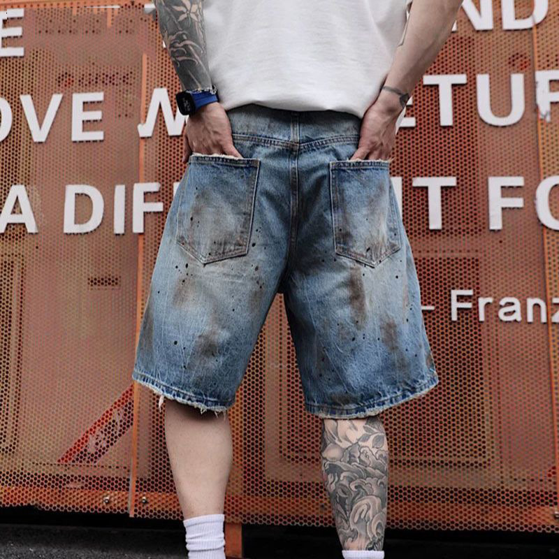 KIDWHXR Men's Denim Short Scon - Street Fashion Jeans Men ulasan dan harga