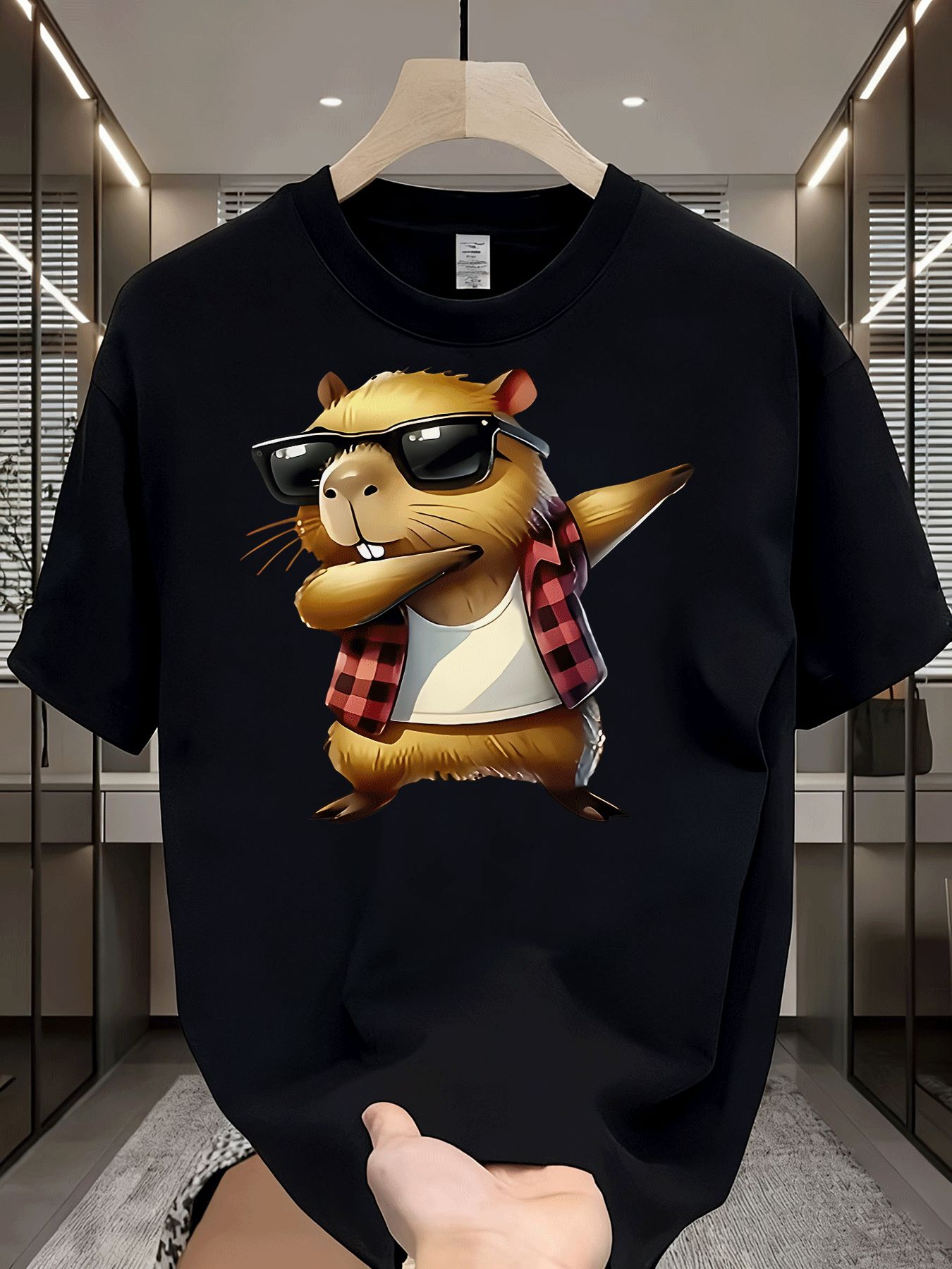 Funny Men's Black Graphic T-Sh - Street Fashion Pose ulasan dan harga