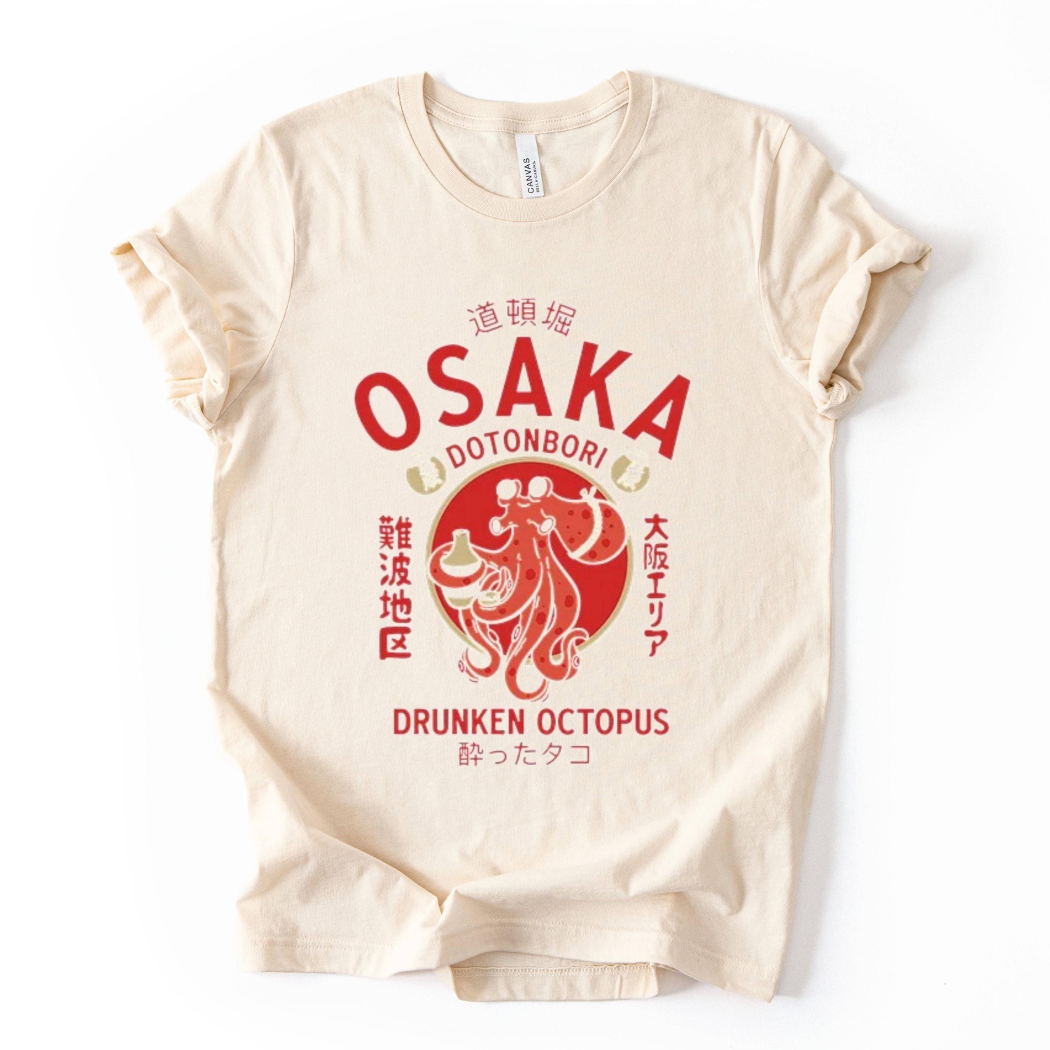 Osaka Octopus Graphic Tee,Japa - Street Fashion Osaka ulasan dan harga