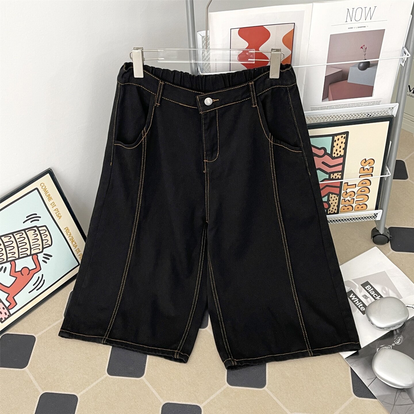 Summer Men's Washed Denim Shor - Street Fashion Jeans Men ulasan dan harga
