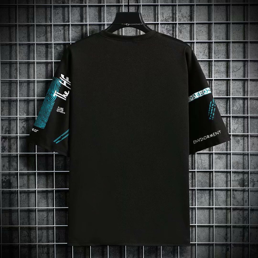 Men Harajuku Graphic Black Sum - Street Fashion Japan Brand ulasan dan harga