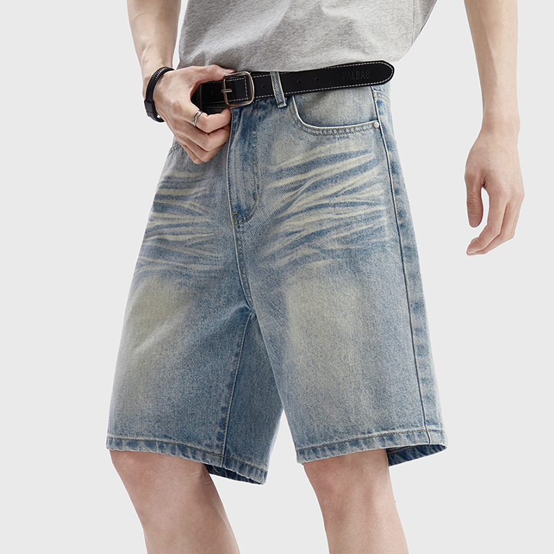 Vintage Washed Denim Shorts Me - Street Fashion Jeans Men ulasan dan harga