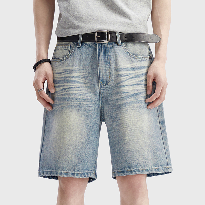 Vintage Washed Denim Shorts Me - Street Fashion Jeans Men ulasan dan harga