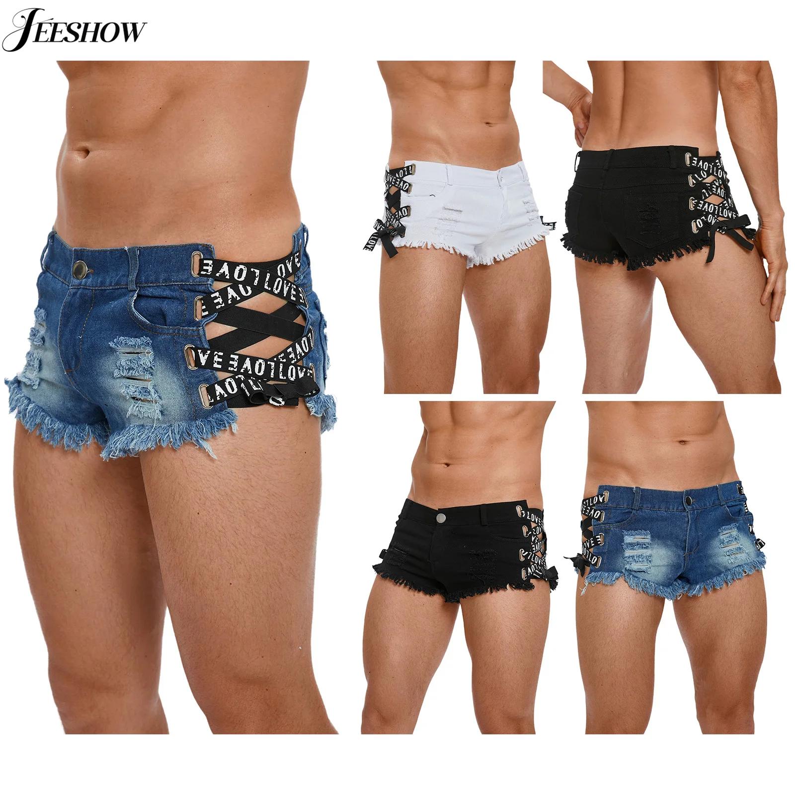 Mens Distressed Ripped Mini De - Street Fashion Jeans Men ulasan dan harga